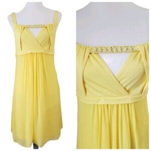 Lucy Paris YELLOW Beaded Cut Out Dress